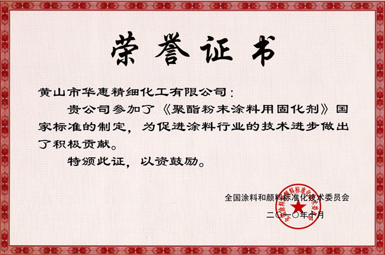 參與國(guó)家標(biāo)準(zhǔn)制定證書(shū)